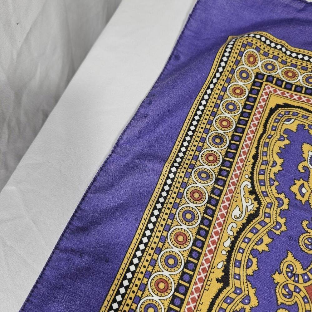 Large Colorful Graphic Paisley Purple Bandana Head Wrap Top Biker Scarf Large - Picture 3 of 6